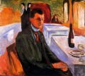 autoportrait avec bouteille de vin 1906 Edvard Munch Expressionism